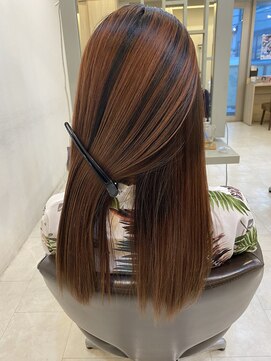 ヘアーサロン イルア 北越谷(hair salon I'LUNA) オレンジベージュバレイヤージュ