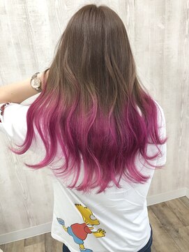 ラッズプラスエイチ(Lads+h) ピンクカラー グラデーションカラー