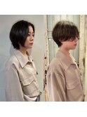 大人綺麗な小顔襟足スッキリショートボブ　30代40代50代