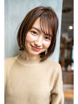 ケアリー 成増(Carelly) 大人かわいい前髪セシルカットココアブラウンフリンジウェーブ