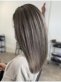 20代30代40代大人可愛いグレージュハイライト透明感ストレート