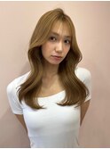 韓国ヘア/顔まわりカット/くびれヘア/前髪あり/シースルーバング