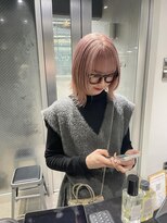 ピンクカラー　ハイトーンカラー　ミルクティーピンク