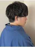 シャドウパーマナチュラルゆるふわマッシュこなれ感ニュアンス
