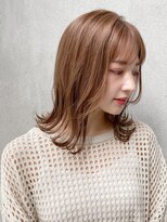 小顔 フェミニンロング メルティーカラー 似合わせカット"