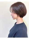 前髪長め丸みショート！