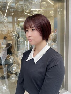エイトヘアー(8 HAIR) マッシュショートボブ×ローズピンク