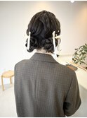 ツインおだんごアレンジ/結婚式アレンジ