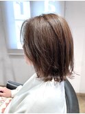 長さを変えずにナチュラルレイヤーボブ/外はね