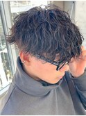 大宮波巻きスパイラルパーマツイストパーマメンズマッシュウルフ