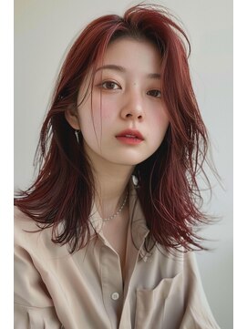 ラナ 新宿(lana) レッド/ハイトーン/ブリーチ/レイヤー/【lana hair新宿】