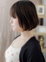 カバーヘア ブリス 志木南口駅前店(COVER HAIR bliss)&nbsp;斜めバングダークアッシュ小顔ハッシュボブTd2志木20代30代40代