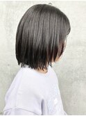 ＊小学生ボブ重めボブディ前髪あり内巻きボブレイヤー黒髪ボブ
