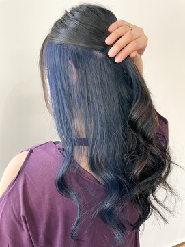 オル(Olu) 【MASAYA】つやさらロング×ブルーインナーカラー