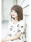 大人ボブ 透明感グレージュ