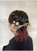 卒業式 ハーフアップ風 ヘアセット