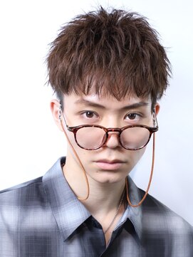 リップス 千葉annex(LIPPS) 刈り上げ2wayショートバング緩めパーマブラウンカラー