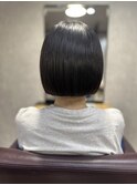 切りっぱなしパープルカラーボブ