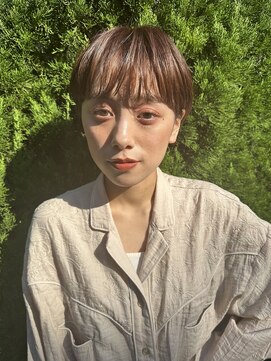 ソルトウォーター(SALT WATER) マッシュショート　オリーブベージュ　ハイライト