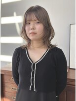 ヘアー アイス 御器所本店(HAIR ICI)&nbsp;夏カラー大人可愛いくびれヘアヘーゼルベージュ透明感カラー