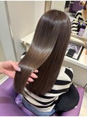 京都美容室 髪質改善 レイヤーカット ブリーチなし 透明感カラー
