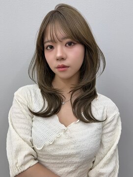 ロンドイディールバンダイ 新潟万代(Lond ideal) アプリコットオレンジくびれヘアハイライトカラー