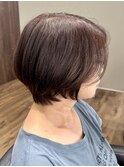 透け感　ミセスショート　扱いやすいヘアスタイル　