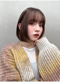 ボブ レイヤーボブ フェイスレイヤー 暖色カラー