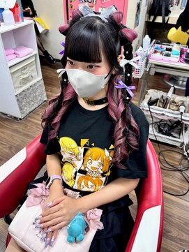 ヘアセットアップス(UP's) 人気の『立体リボンツインハーフリボン添え』可愛い♪