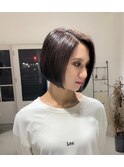 別府ショートボブ顔まわりレイヤーカット髪質改善カラー30代