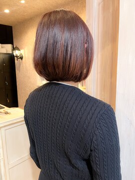 キャアリー(Caary) 福山美容室Caaryミニボブ髪質改善美髪ピンクブラウン艶髪30代