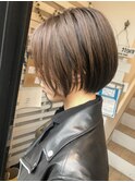丸み小顔ショートボブ☆ブラウンベージュ20.30代人気◎ひし形
