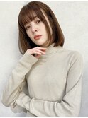 さらさらナチュラルボブ　マロンベージュ　前下がり