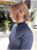 似合わせカット×ミルクティーピンク×切りっぱなしボブ19