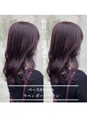 暗髪☆透明感ラベンダーブラウンカラー×ゆるふわウェーブミディ