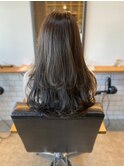 ロングレイヤー 暗め透明感グレー