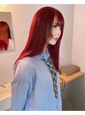 ワインレッド/ワイドバング/似合わせカット/顔周りカット/美髪