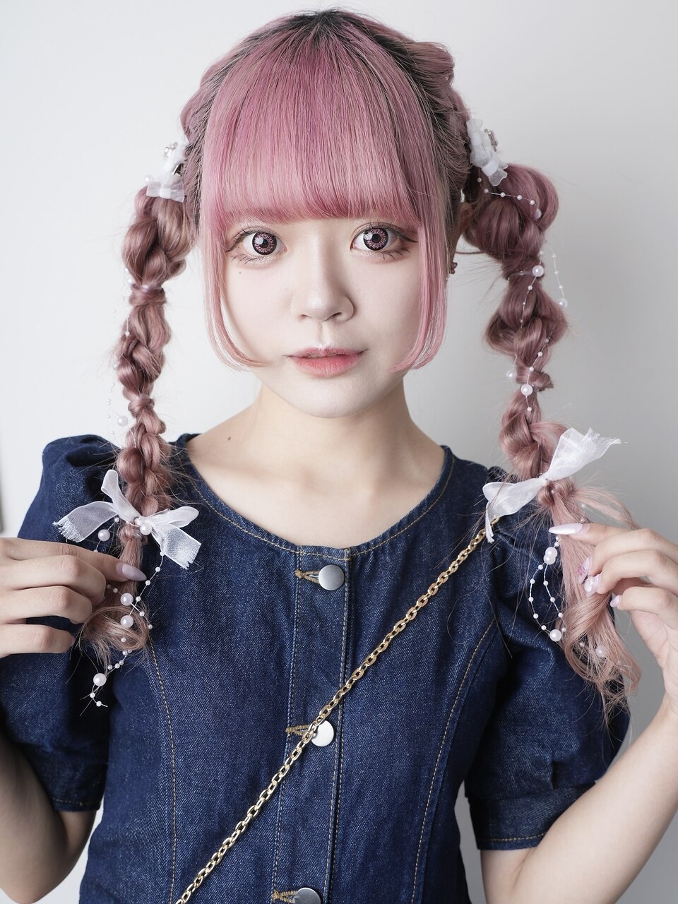 ツインテールアレンジ☆推し活推しカラーヘアセットアイドル