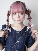 ツインテールアレンジ☆推し活推しカラーヘアセットアイドル