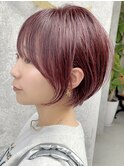 ★前下がりショートボブハンサムショートカットカラーパーマケア
