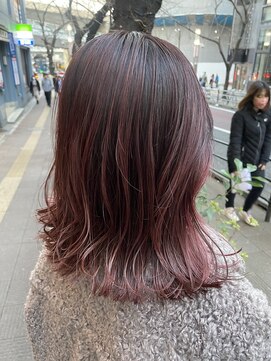 エトラ 渋谷店(etora) チェリーピンクハイライト　くびれ巻き　ワンカール