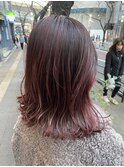 チェリーピンクハイライト くびれ巻き ワンカール