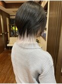 襟足インナーカラーラベンダーホワイト