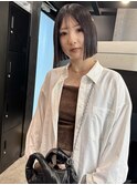 ボブ/黒髪/暗髪/切りっぱなしボブ/横浜/髪質改善/縮毛矯正