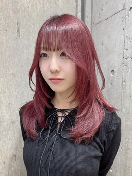 サンク 原宿 表参道(cinq) ★ロングレイヤーカットロングウルフカットミルクティーベージュ