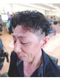 パーマ+ツーブロック