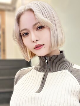 アース 錦糸町店(HAIR&MAKE EARTH) 冬の大人カジュアル◎ハイトーンカラー×ボブ20代30代