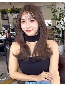 コート 表参道(Cote) 美髪レイヤーカットオリーブグレージュグレージュカラー顔まわり