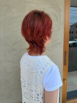ラポール 蟹江(RAPPORT) 【レイヤーカット】旬顔ウルフ×レッドで垢抜け朝ラク小顔