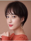 大人ナチュラルな丸みショートボブ